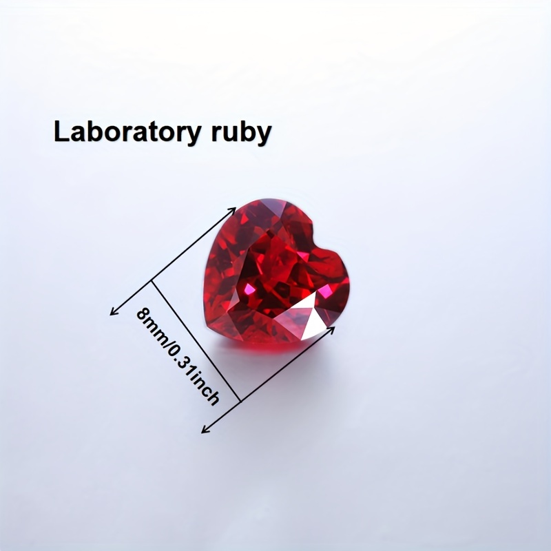 Heart Shape Lab Grown Pigeon Blood Ruby Gems for DIY Jewelry